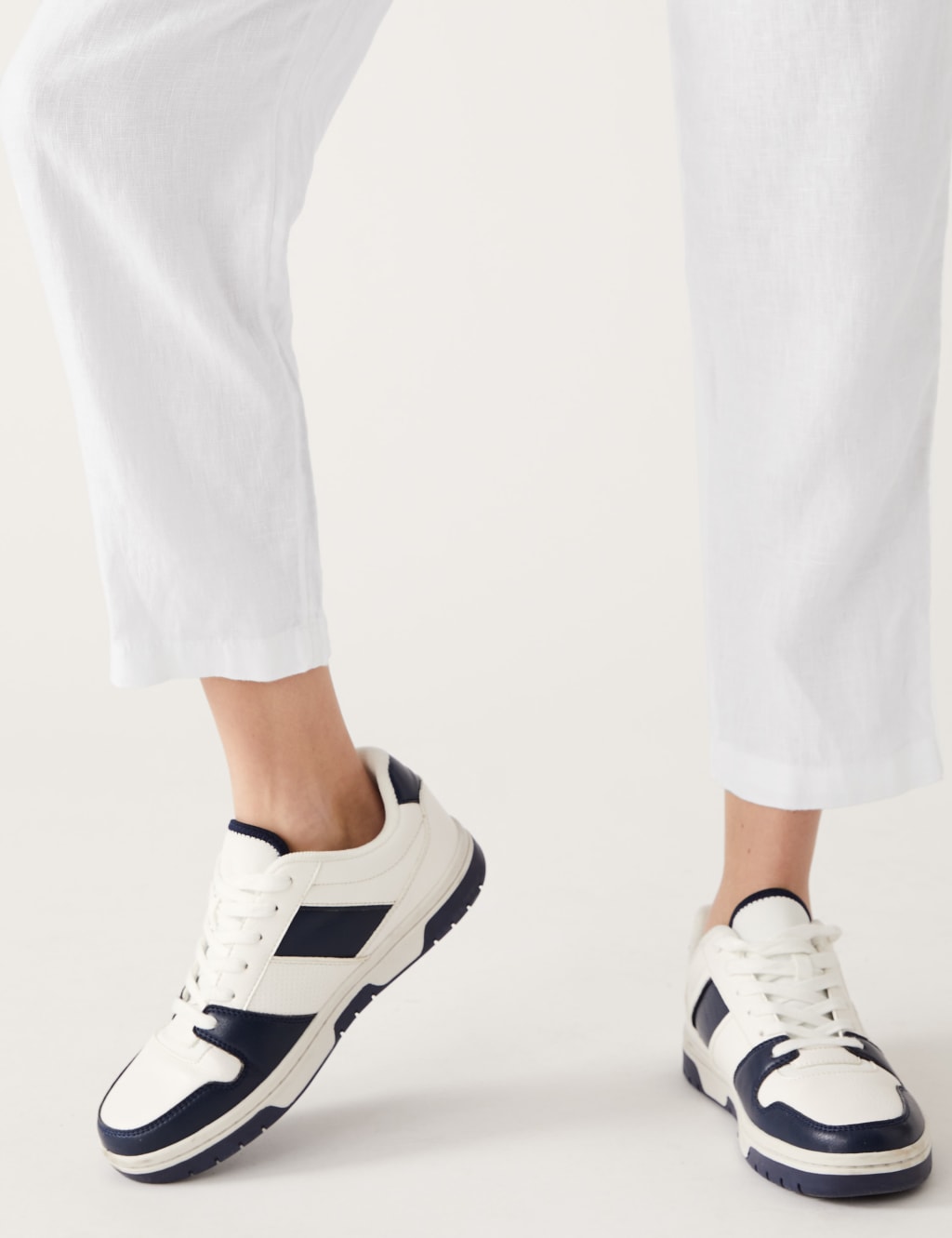 Pure Linen Belted Tapered Trousers image 5