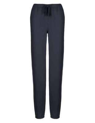 Linen Blend Herringbone Trousers | M&S Collection | M&S
