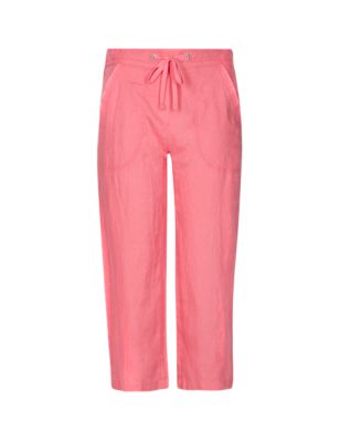 Pure Linen Cropped Trousers | M&S Collection | M&S