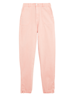 

Womens M&S Collection Cotton Blend Slim Fit Joggers - Pink Shell, Pink Shell