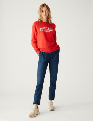 

M&S Collection Pantalón deportivo slim de algodónWomens - Dark Indigo, Dark Indigo