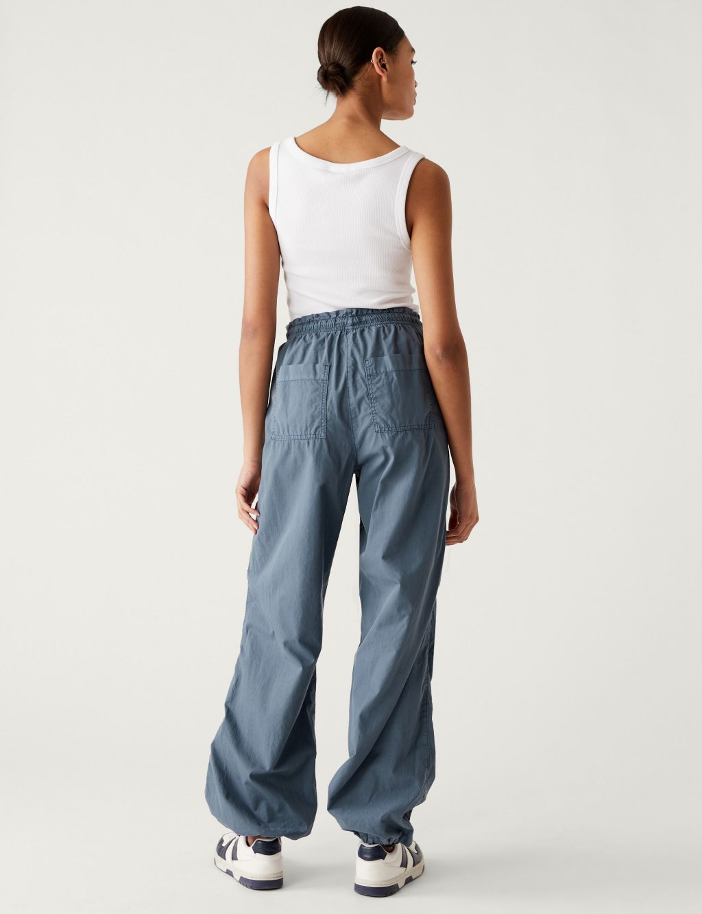 Pure Cotton Cuffed Parachute Trousers image 3