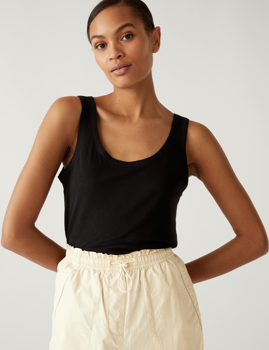 Pure Cotton Cuffed Parachute Trousers image 3
