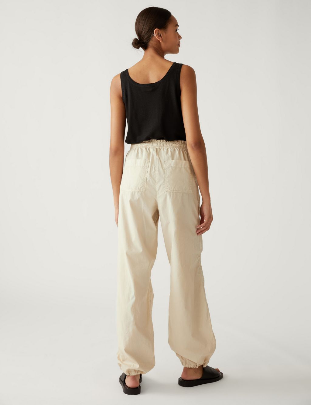Pure Cotton Cuffed Parachute Trousers image 4