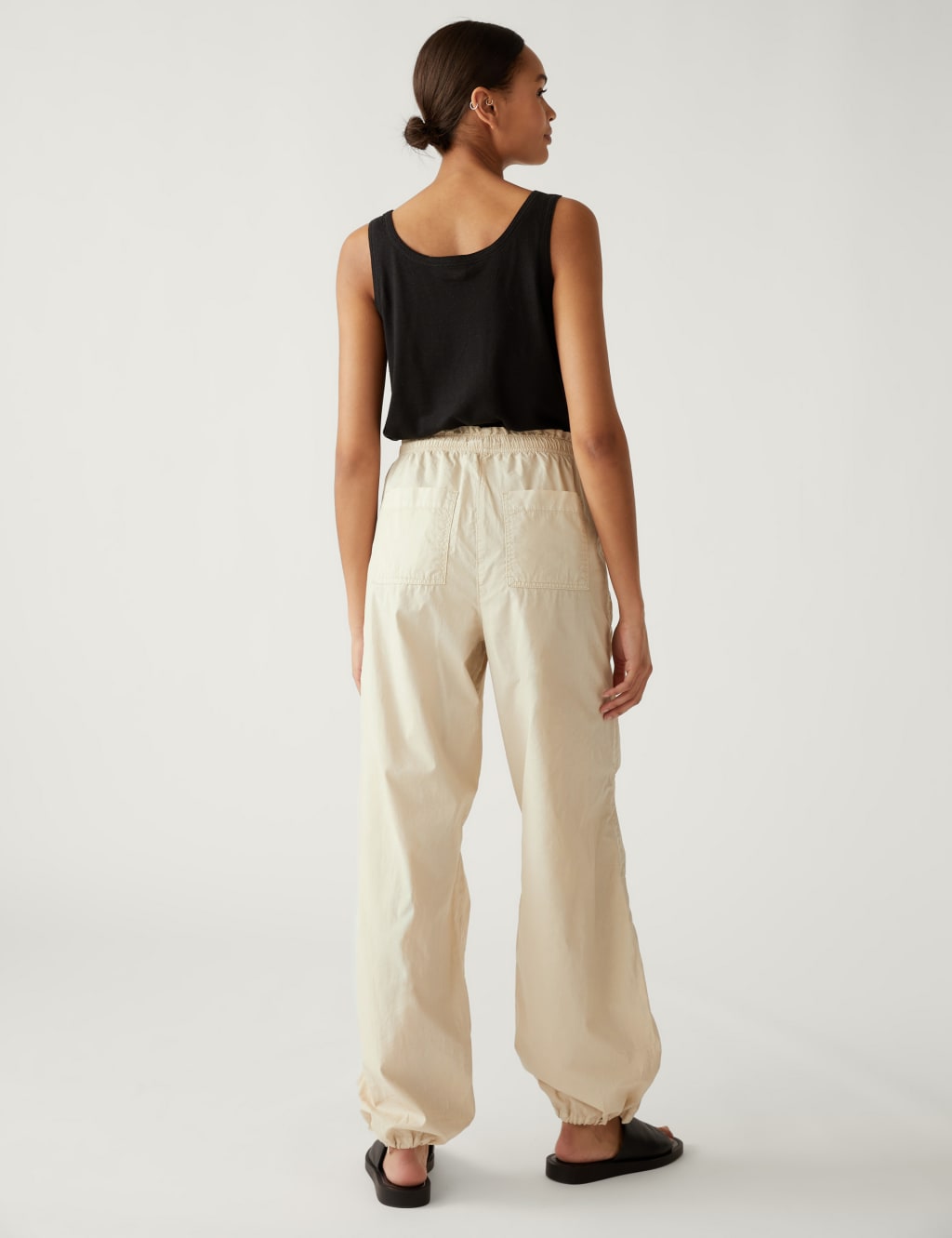 Pure Cotton Cuffed Parachute Trousers image 5