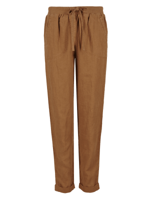 tapered linen trousers