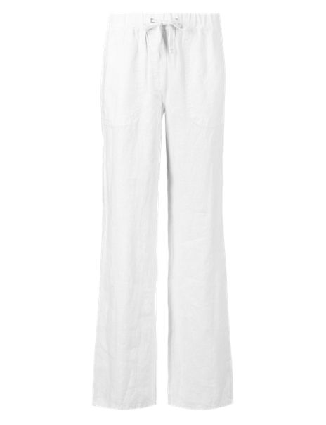 Pure Linen Wide Leg Trousers | M&S Collection | M&S