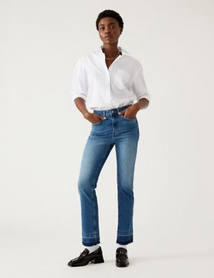 

Womens M&S Collection Slim Fit Ankle Grazer Jeans - Medium Indigo, Medium Indigo