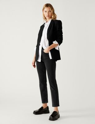 

Womens M&S Collection Slim Fit Ankle Grazer Jeans - Black, Black