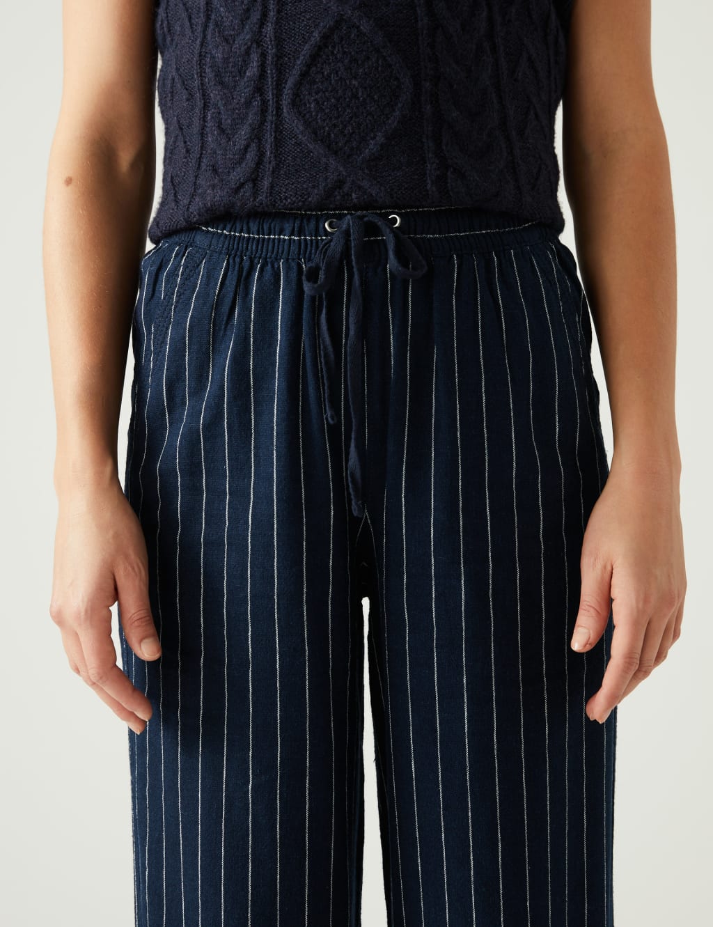 Linen Rich Wide Leg Trousers image 4