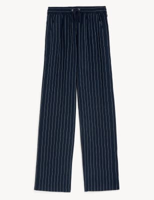 Linen Rich Wide Leg Trousers