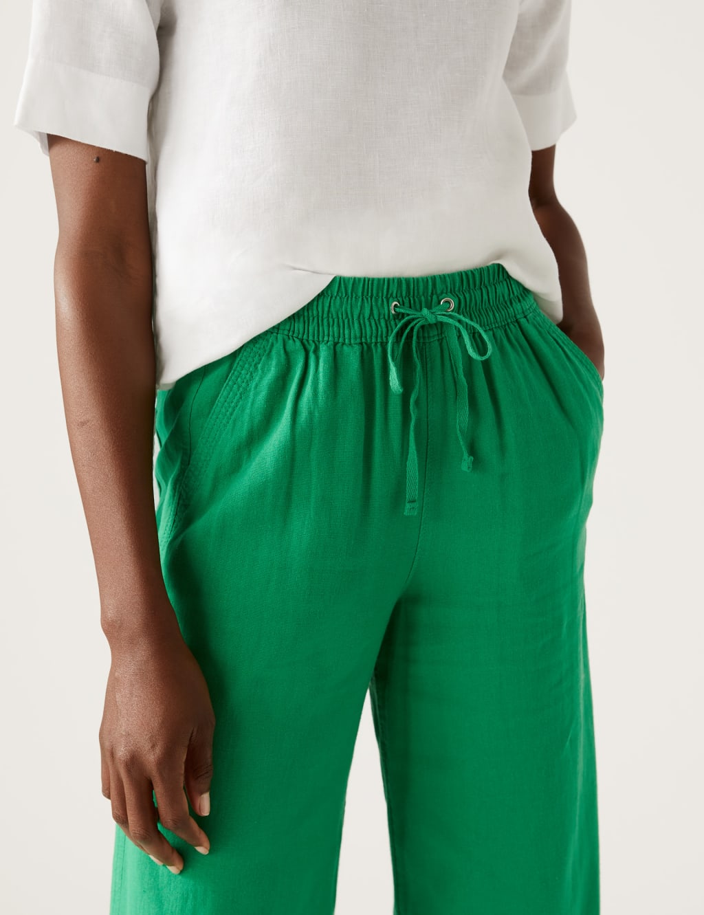 Linen Rich Wide Leg Trousers image 2