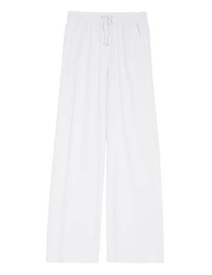 

Womens M&S Collection Hose mit weitem Bein und hohem Leinenanteil - Soft White, Soft White