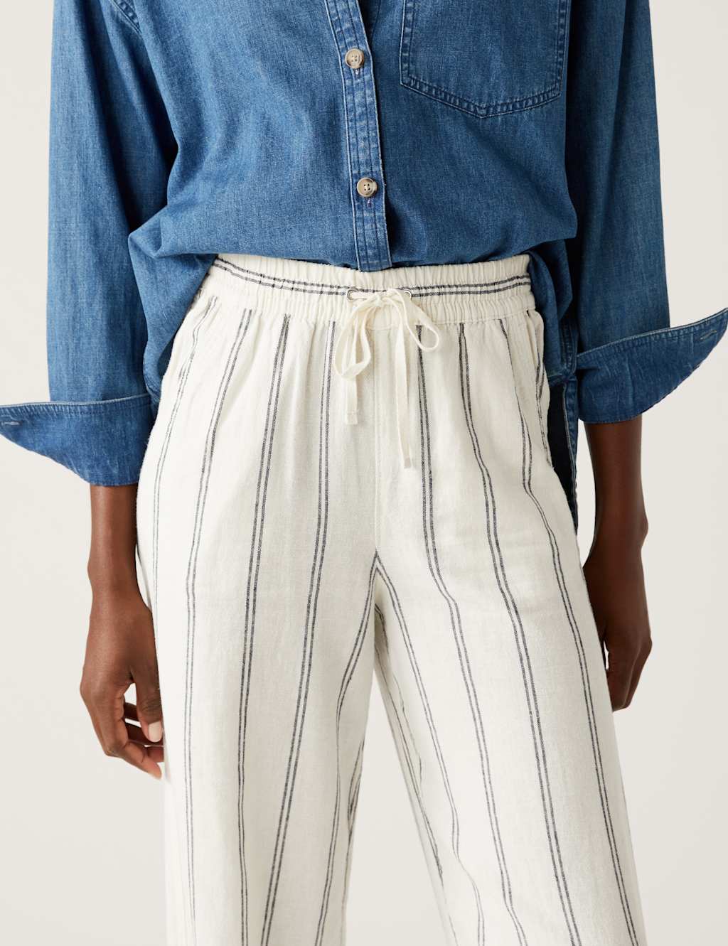 Linen Rich Wide Leg Trousers image 3