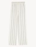 Linen Rich Wide Leg Trousers