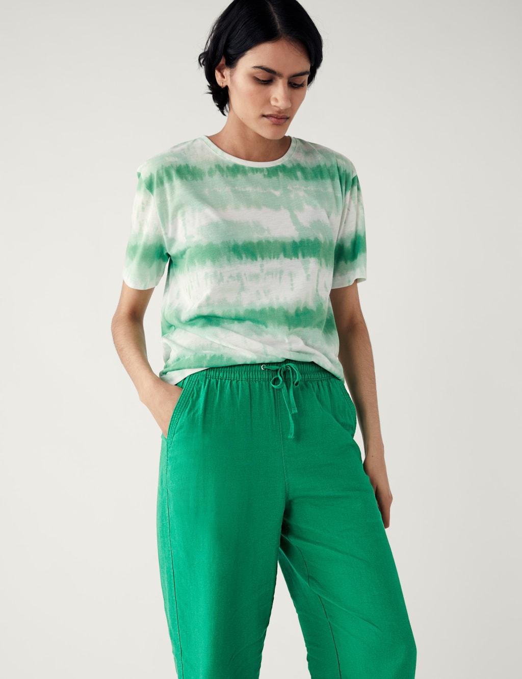 Linen Rich Tapered Trousers image 3