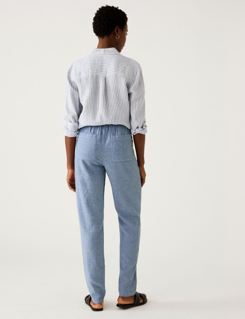 Linen Rich Tapered Trousers image 5
