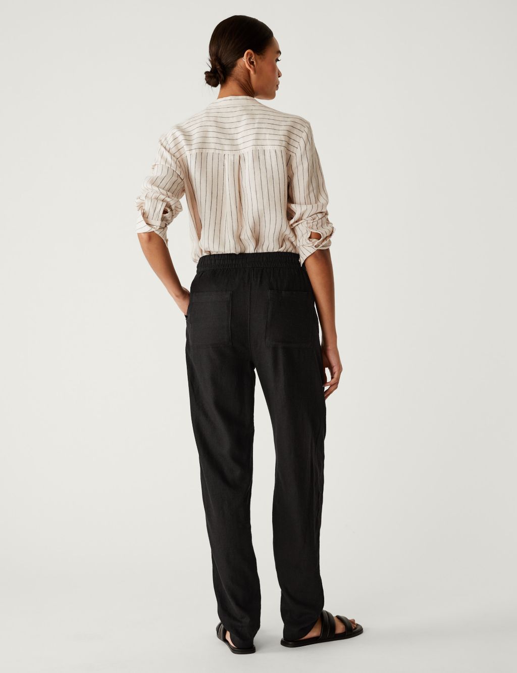 Linen Rich Tapered Trousers image 5