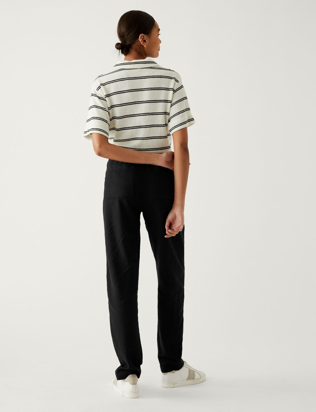 Linen Rich Tapered Trousers image 6