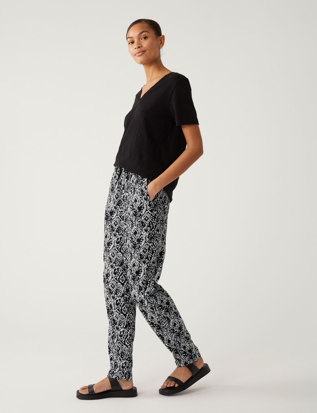Linen Rich Tapered Trousers image 4