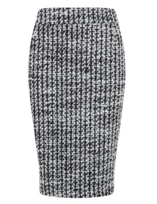 New Wool Blend Houndstooth Pencil Skirt | M&S