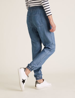 Tencel Denim High Waisted Tapered Jogger