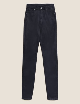 

Womens M&S Collection Eng geschnittene Jeans „Ivy“ mit Schimmereffekt und Stretch - Midnight, Midnight