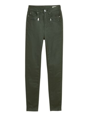 M&S Womens Ivy Leather Look Skinny Jeans