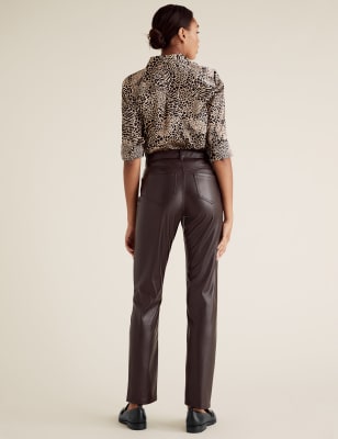 leather straight trousers