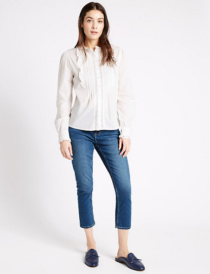 Mid Rise Cropped Super Skinny Leg Jeans