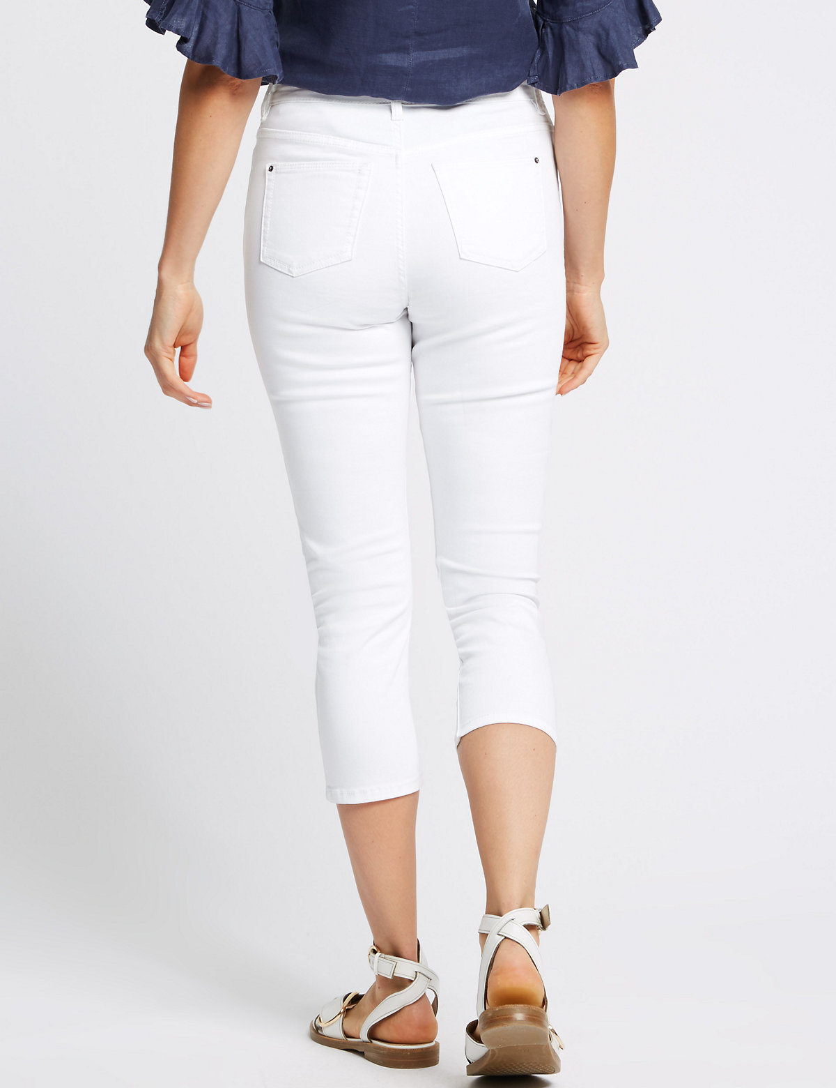 Mid Rise Super Skinny Leg Cropped Jeans