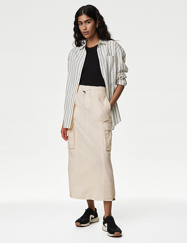 Pure Cotton Maxi Utility Skirt - VN