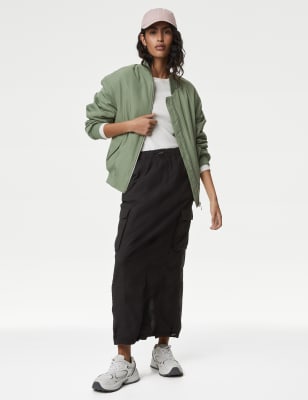 Pure Cotton Maxi Utility Skirt