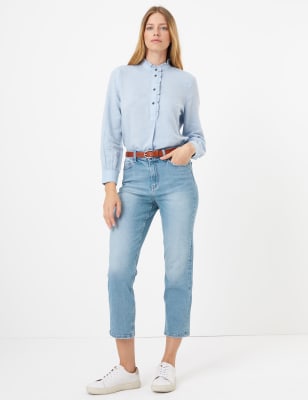 Jeans tot op de enkel met hoge taille