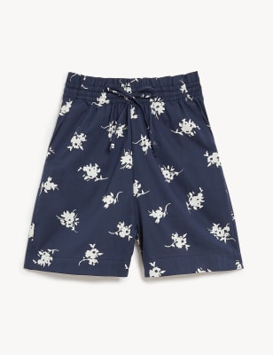 Cotton Rich Printed Paperbag Shorts