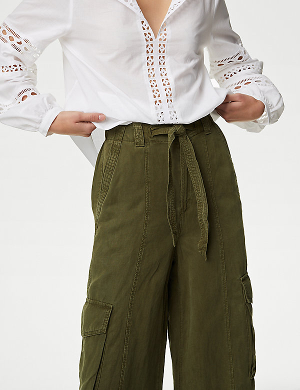 Pantalon pratique coupe large en lyocell mélangé - FR