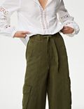 Pantalon pratique coupe large en lyocell mélangé