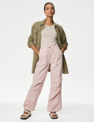 Pure Cotton Drawstring Parachute Trousers - NZ