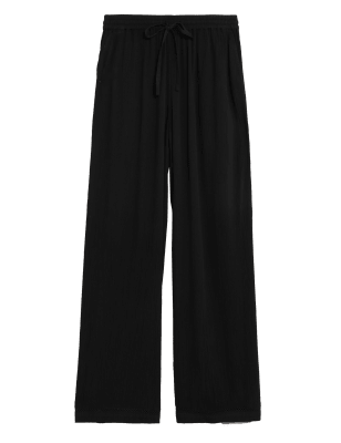 

M&S Collection Pantalón de pata ancha al tobillo con cordón ajustableWomens - Black, Black