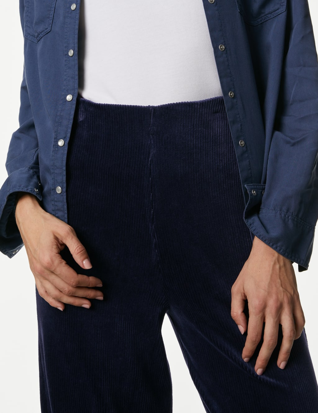 Cord Wide Leg Ankle Grazer Trousers image 4