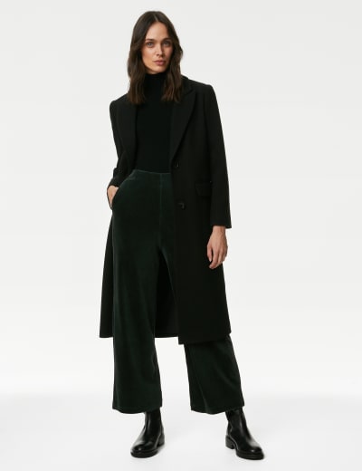 Cord Wide Leg Ankle Grazer Trousers