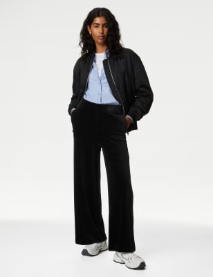 Cord Wide Leg Ankle Grazer Trousers | M&S JE