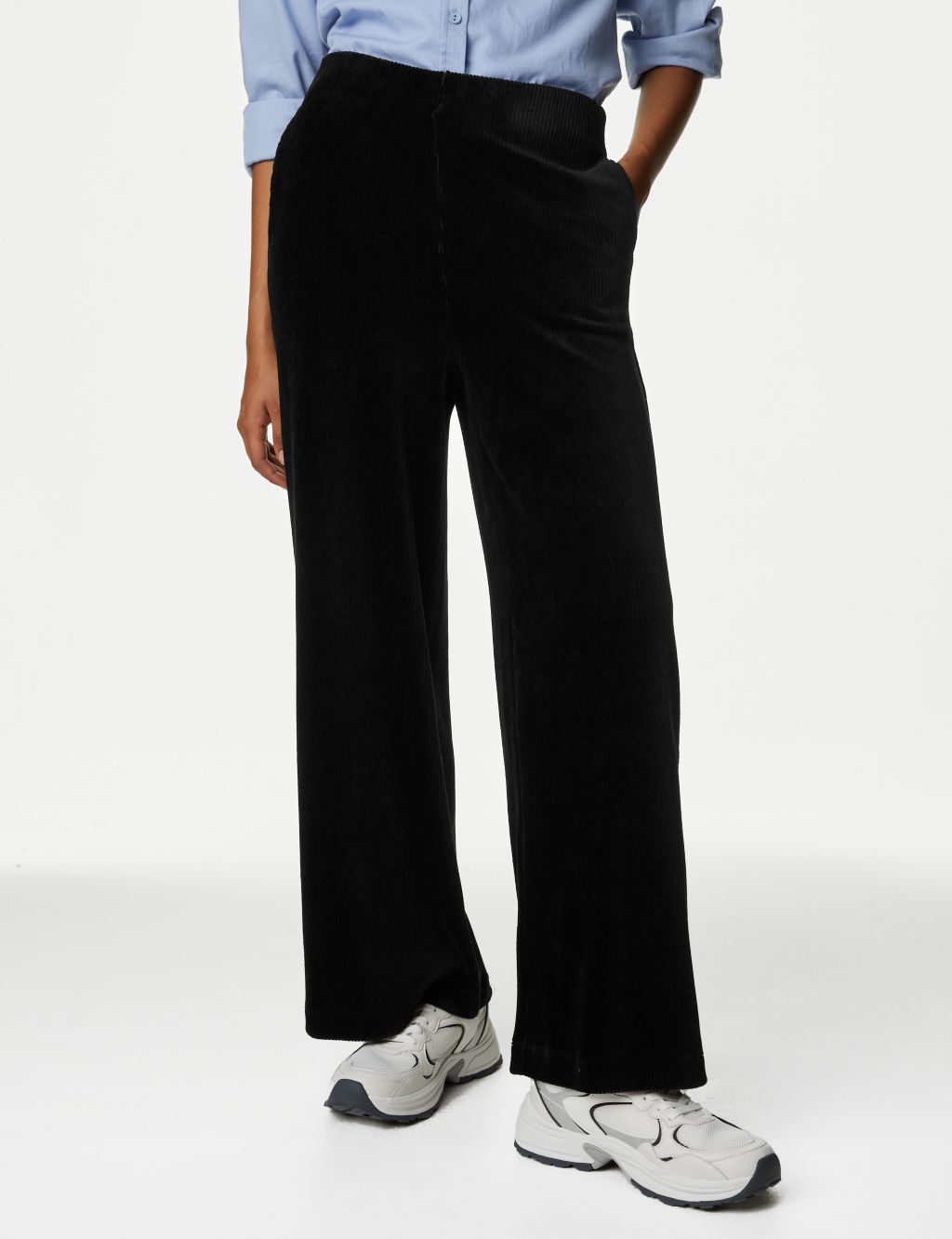 Cord Wide Leg Ankle Grazer Trousers image 4