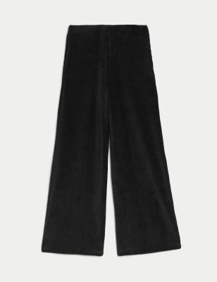 Plus Button High Waisted Wide Leg Trousers