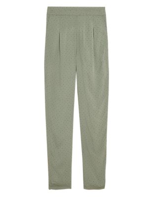 

Womens M&S Collection Printed Tapered Ankle Grazer Trousers - Khaki Mix, Khaki Mix