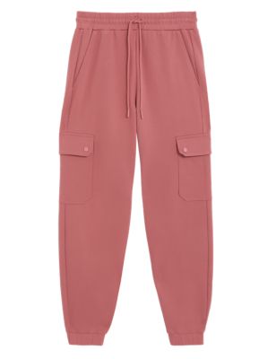 

Womens M&S Collection Ponte Utility Drawstring Tapered Joggers - Berry, Berry