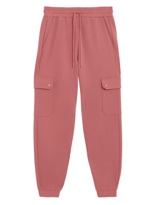 

Womens M&S Collection Ponte Utility Drawstring Tapered Joggers - Berry, Berry