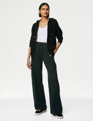 Ponte Utility Wide Leg Trousers