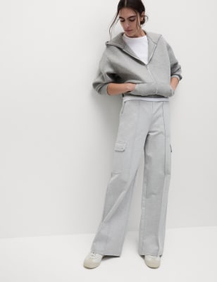 Ponte Utility Wide Leg Trousers