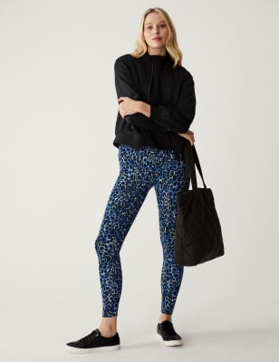 

Womens M&S Collection Animal Print High Waisted Leggings - Blue Mix, Blue Mix